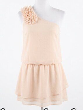 Rule 21 Blouse Large Women's Y2K Fairycore One Shoulder Cream color top shirt